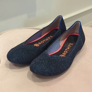 Rothy's Navy Blue Sparkle Flats, 6.5
